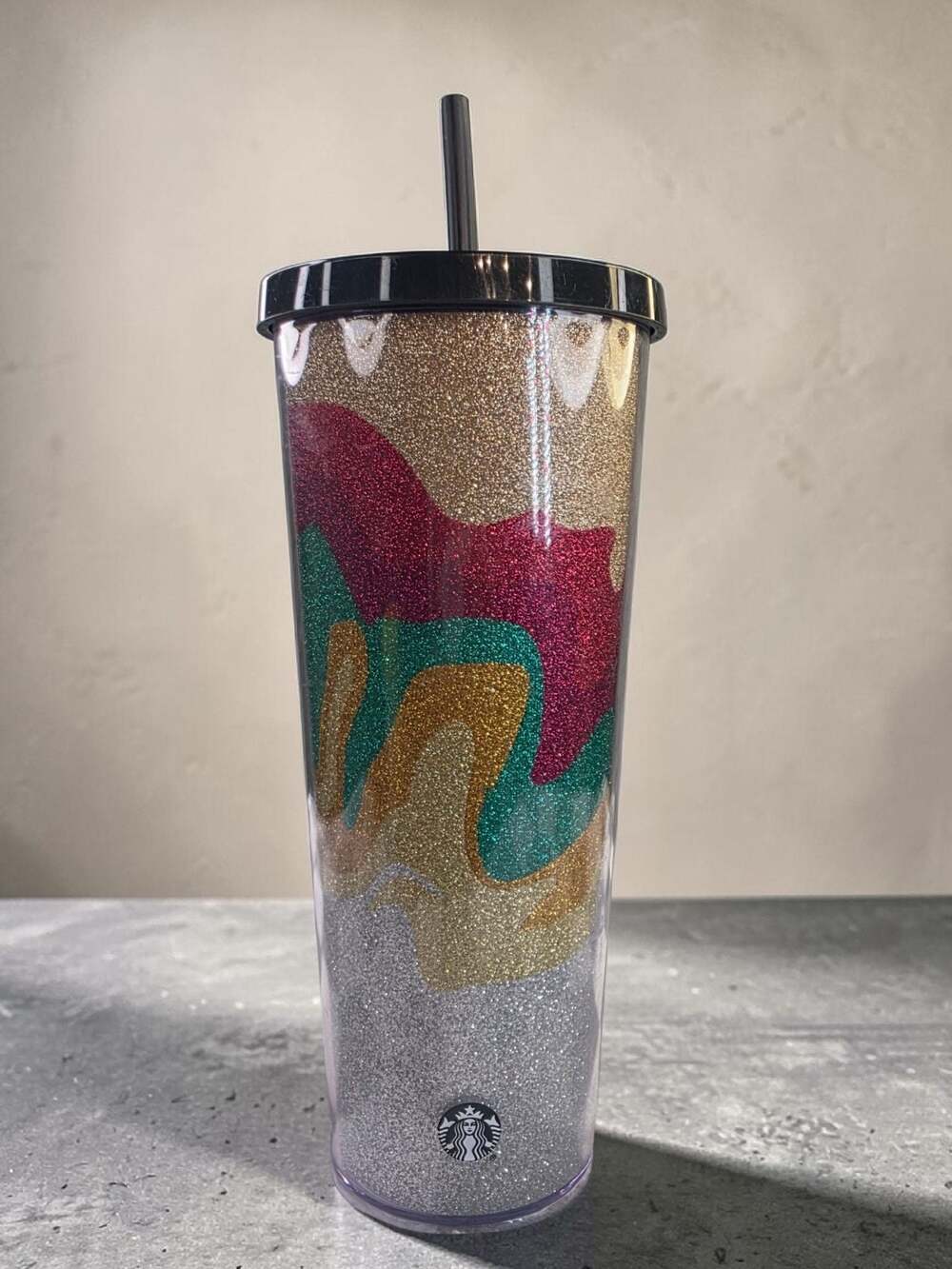 Starbucks 24oz Glitter Swirl Cold Cup Tumbler